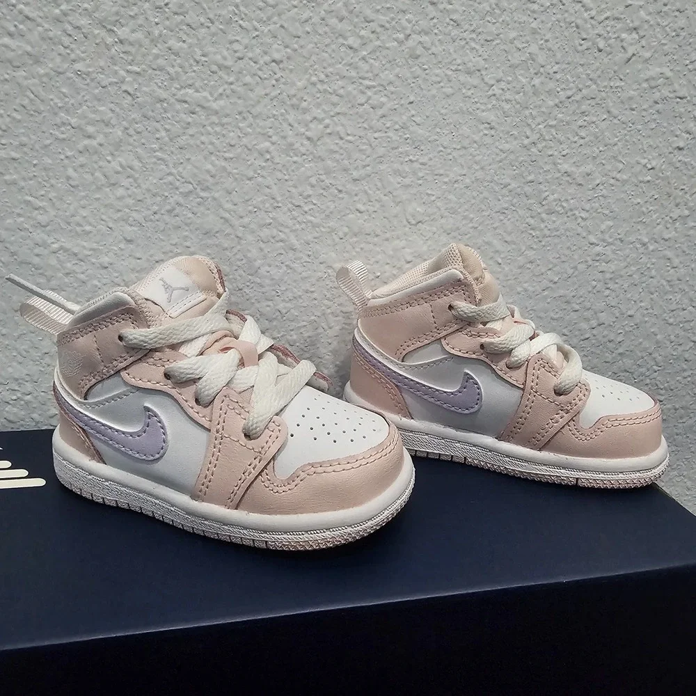Toddler's Jordan 1 Mid Pink Wash/Violet Frost-White (TD) (FD8782 601) Size 4C